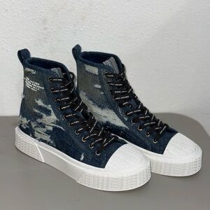 Marc Jacobs Blue Denim High-Top Sneakers - BRAND NEW